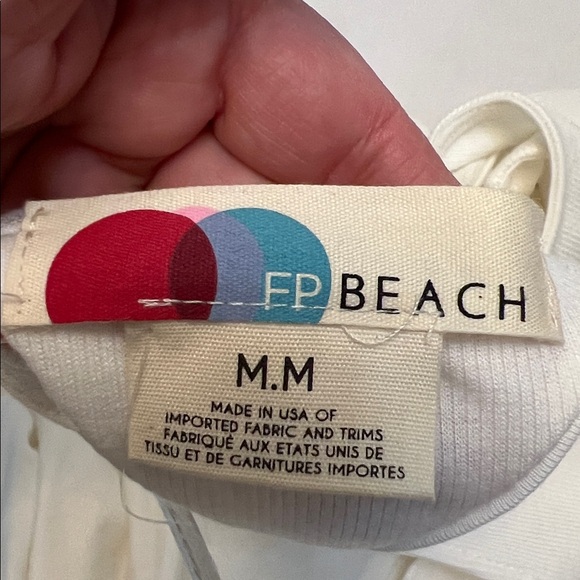 FREE PEOPLE FP BEACH BETHANY MIDI CUT-PUT DRESS WHITE MEDIUM NEW WITH TAGS - Picture 9 of 11